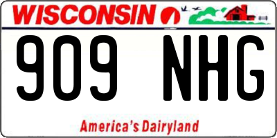 WI license plate 909NHG