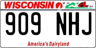 WI license plate 909NHJ