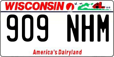 WI license plate 909NHM