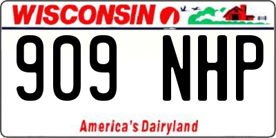WI license plate 909NHP
