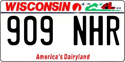 WI license plate 909NHR
