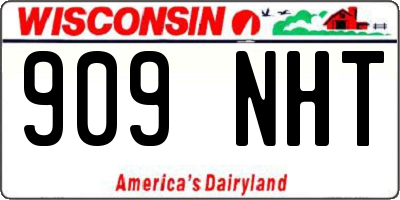 WI license plate 909NHT