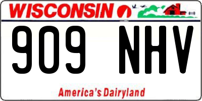 WI license plate 909NHV