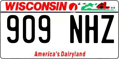 WI license plate 909NHZ