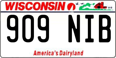 WI license plate 909NIB