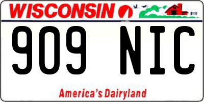 WI license plate 909NIC