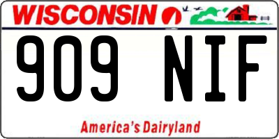 WI license plate 909NIF