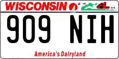 WI license plate 909NIH