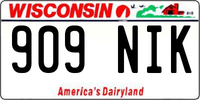 WI license plate 909NIK