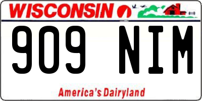 WI license plate 909NIM