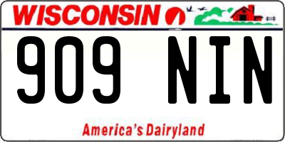 WI license plate 909NIN