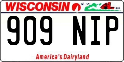 WI license plate 909NIP