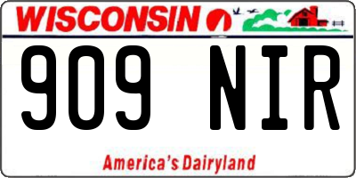 WI license plate 909NIR