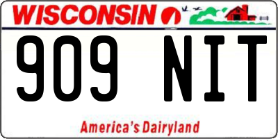 WI license plate 909NIT