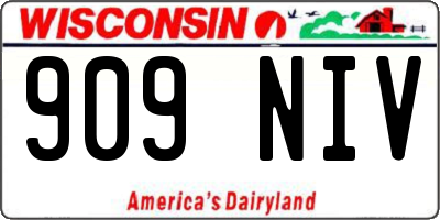 WI license plate 909NIV