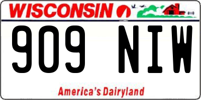 WI license plate 909NIW