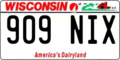 WI license plate 909NIX