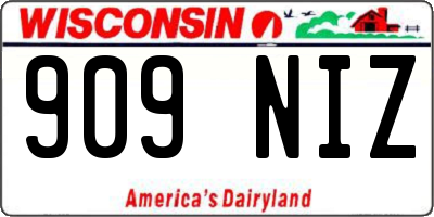 WI license plate 909NIZ