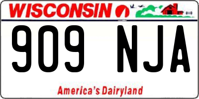 WI license plate 909NJA