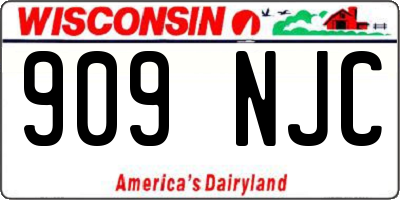 WI license plate 909NJC