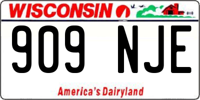 WI license plate 909NJE