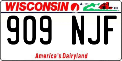WI license plate 909NJF