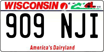 WI license plate 909NJI
