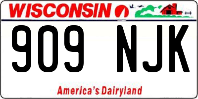 WI license plate 909NJK
