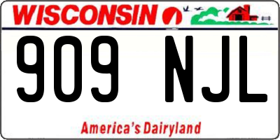 WI license plate 909NJL