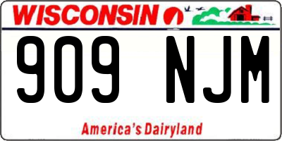 WI license plate 909NJM