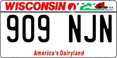 WI license plate 909NJN
