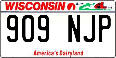 WI license plate 909NJP