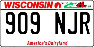 WI license plate 909NJR