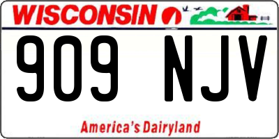 WI license plate 909NJV