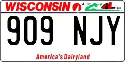 WI license plate 909NJY