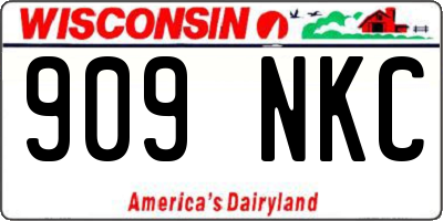 WI license plate 909NKC