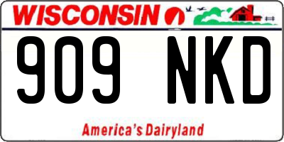WI license plate 909NKD