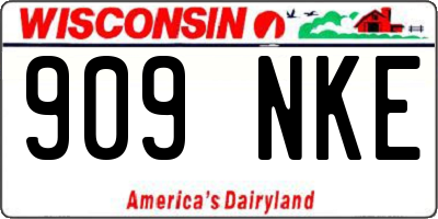 WI license plate 909NKE