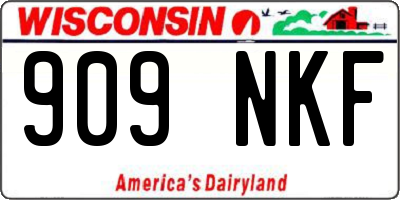 WI license plate 909NKF