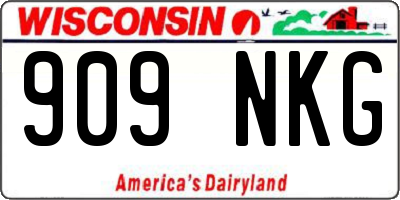 WI license plate 909NKG