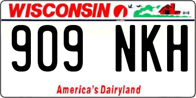 WI license plate 909NKH