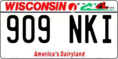 WI license plate 909NKI