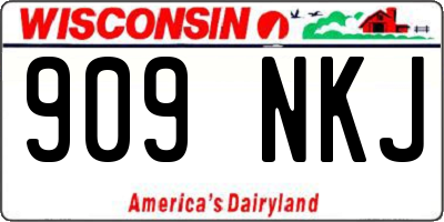 WI license plate 909NKJ