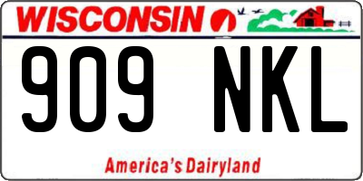 WI license plate 909NKL
