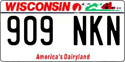 WI license plate 909NKN