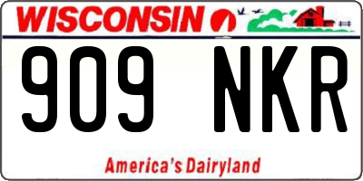 WI license plate 909NKR