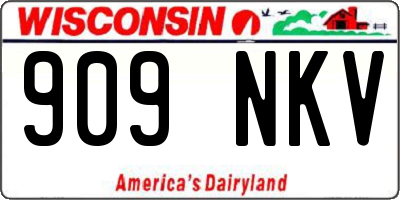 WI license plate 909NKV