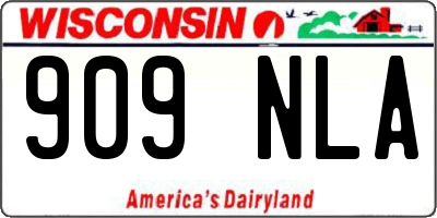 WI license plate 909NLA
