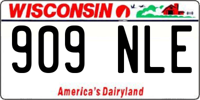 WI license plate 909NLE