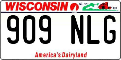 WI license plate 909NLG